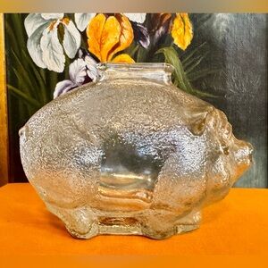 Vintage Anchor Hocking Glass Piggy Bank